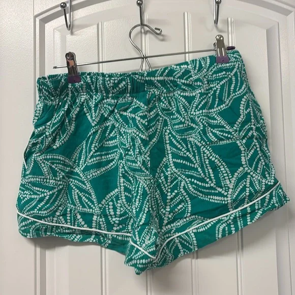 Stars Above Leaf Print Women’s Pajama Set - Teal - Picture 6 of 8